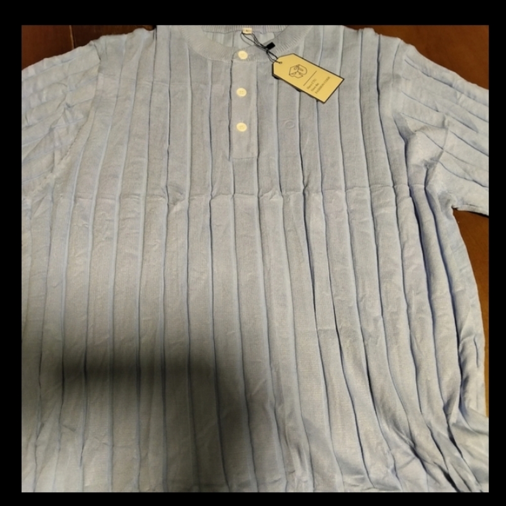 Men's Light Blue Button Up Sweater